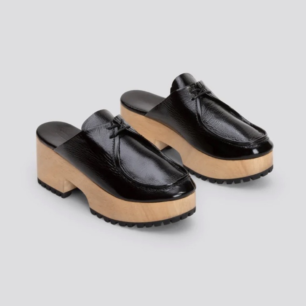 Rachel Comey Pomme Clog Black Patent Leather